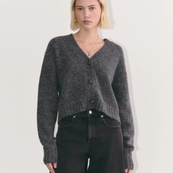 The Alpaca V-Neck Cropped Cardigan - Picture 2 of 2